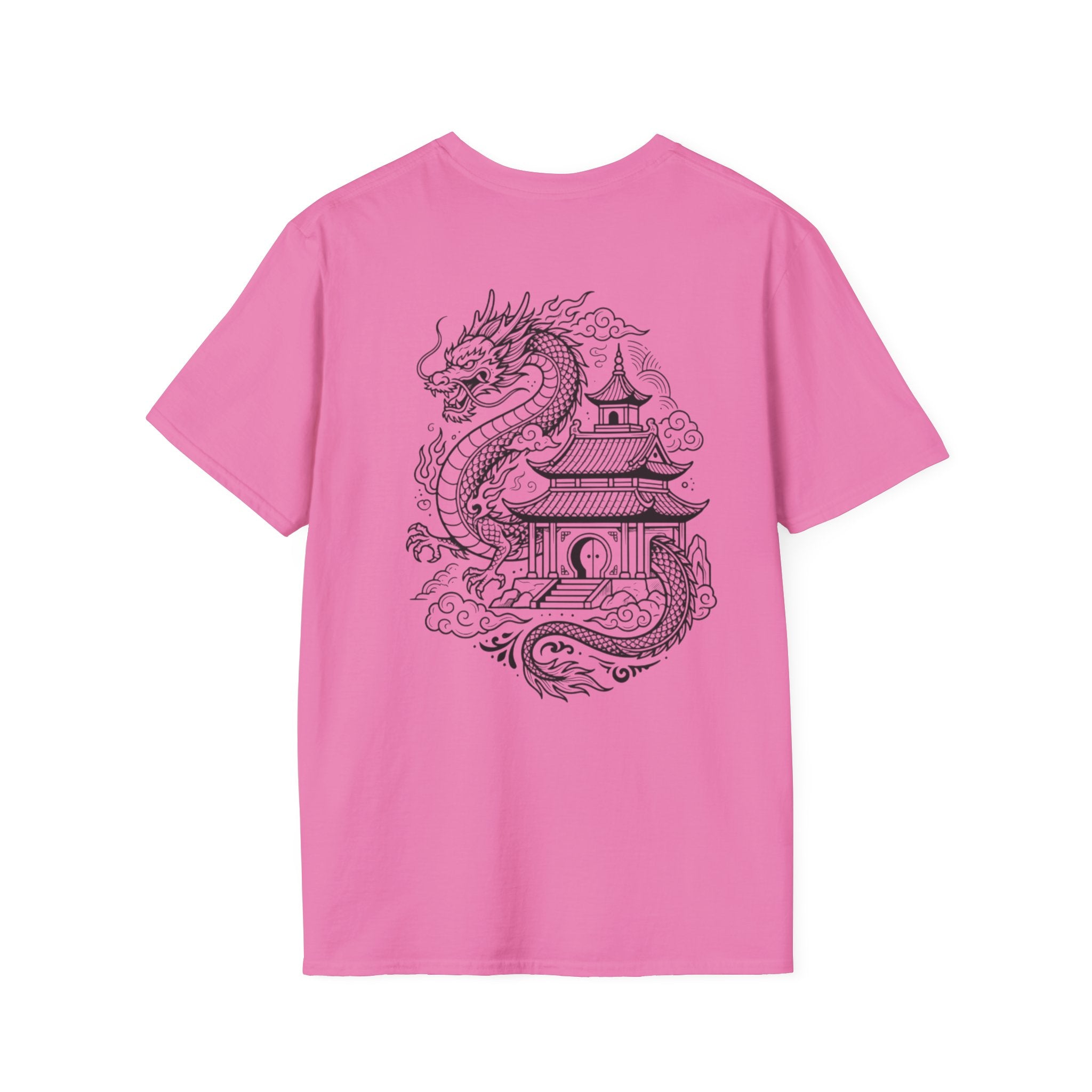 Dragon Crest Pocket T-Shirt — Small Intricate Dragon Chest Graphic