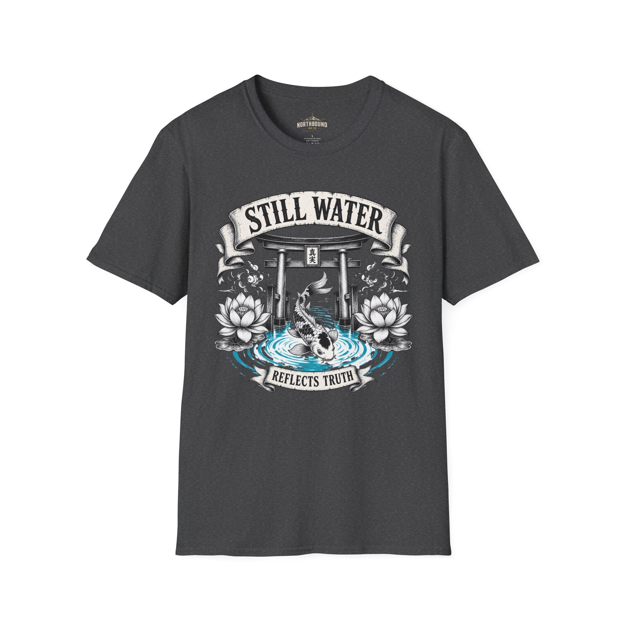 Still Water T-Shirt — Tranquil Koi & Torii Graphic Tee