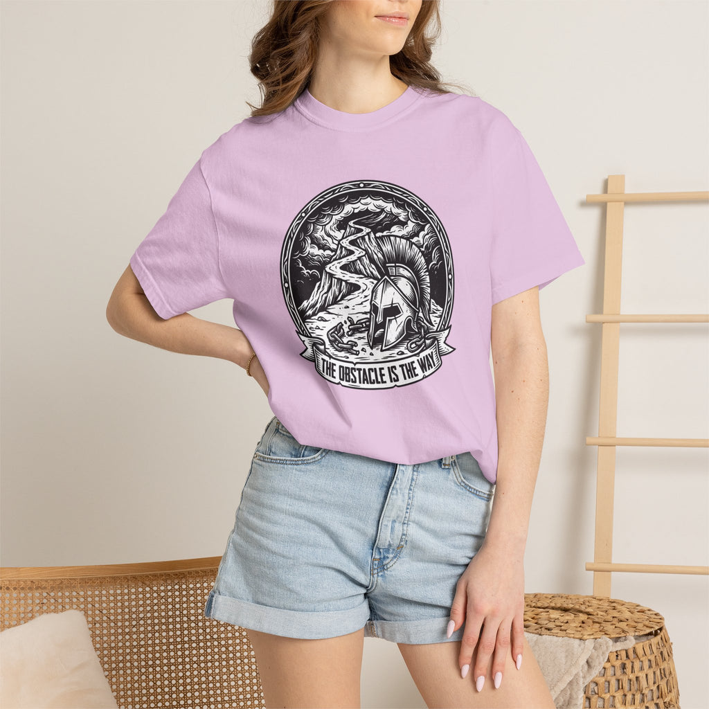 T-Shirt — 'The Obstacle Is The Way' Spartan Helmet Graphic Tee