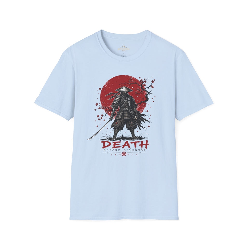 Samurai Death T-Shirt — 'Death Before Dishonor' Graphic Tee
