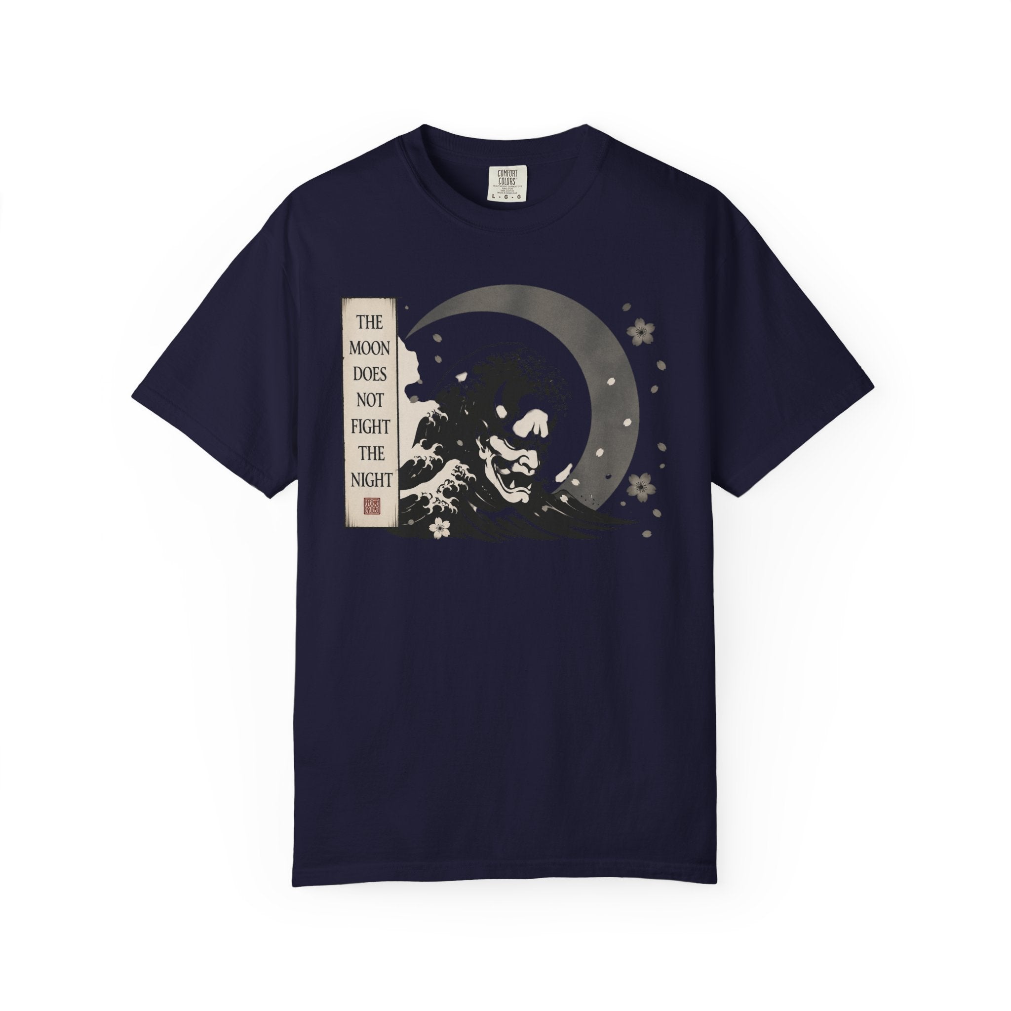 Moon Does Not Frighten Night T-Shirt — Japanese Wave Demon Graphic Tee