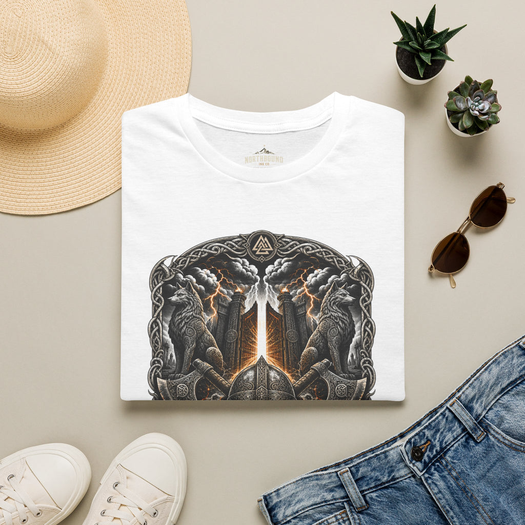 Valhalla T-Shirt — "Only The Brave" Viking Shield Tee
