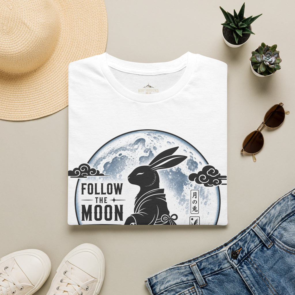 Follow the Moon Rabbit T-Shirt — Lunar Bunny Graphic Tee