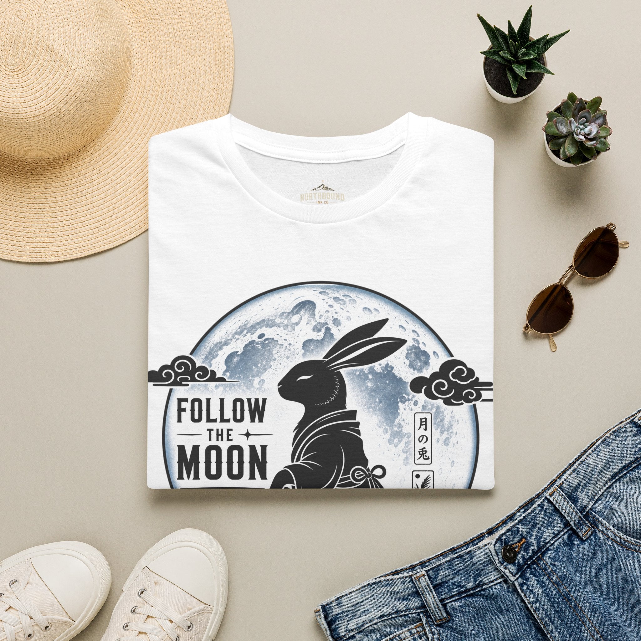 Follow the Moon Rabbit T-Shirt — Lunar Bunny Graphic Tee