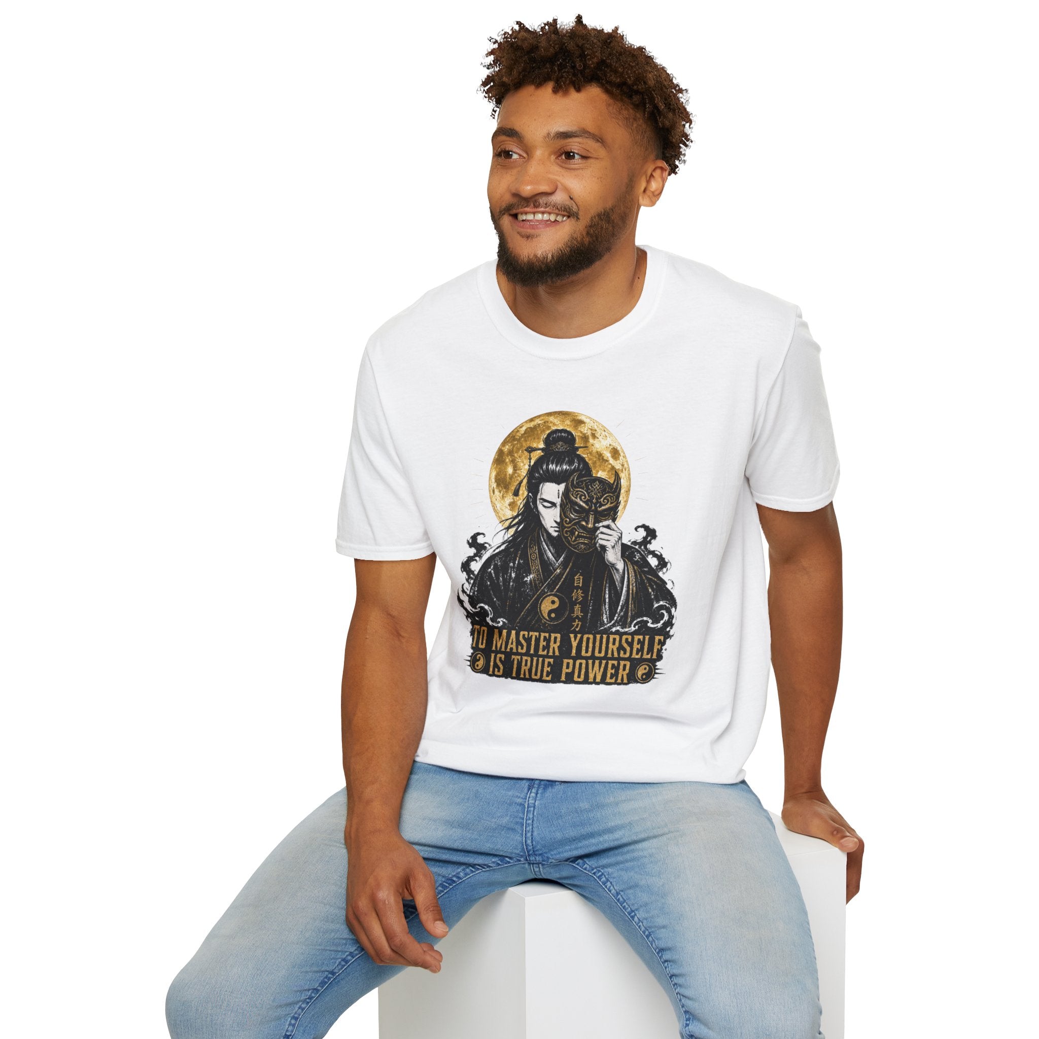 Samurai Mask T-Shirt – "To Master Yourself Is True Power" Graphic Tee