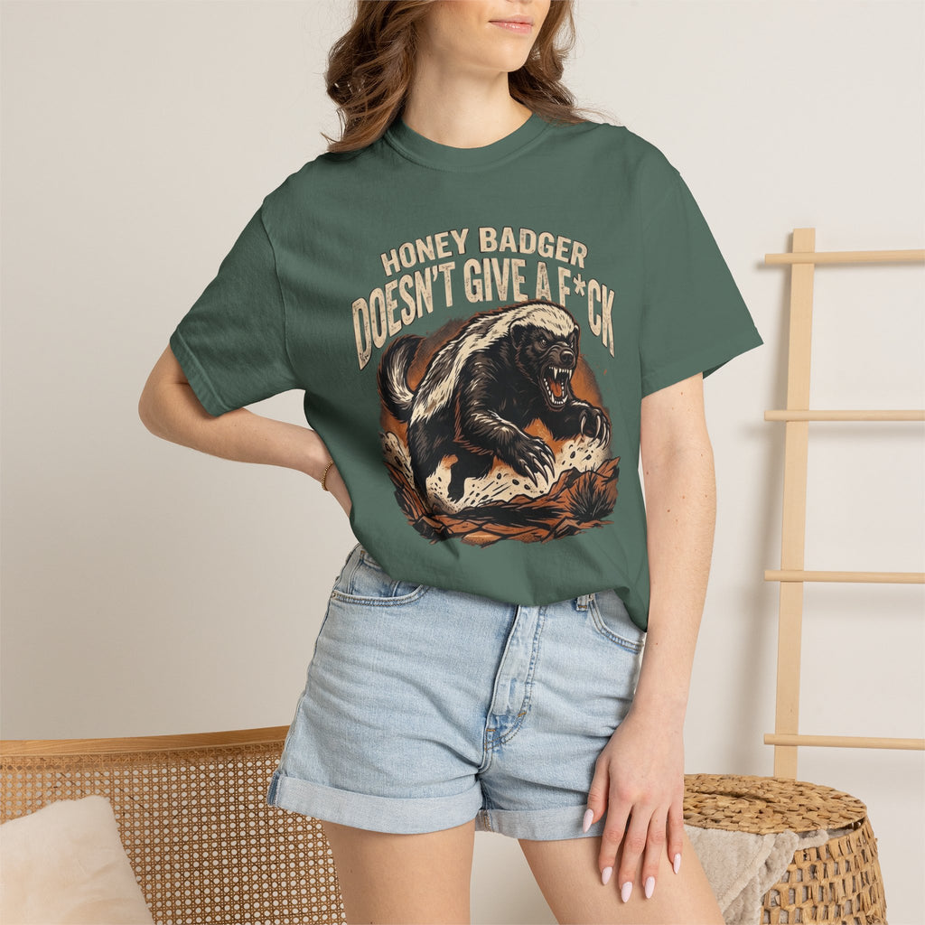 Skunk Graphic T-Shirt — 'Honey Badger Doesn't Give a F—' Retro Vintage Tee