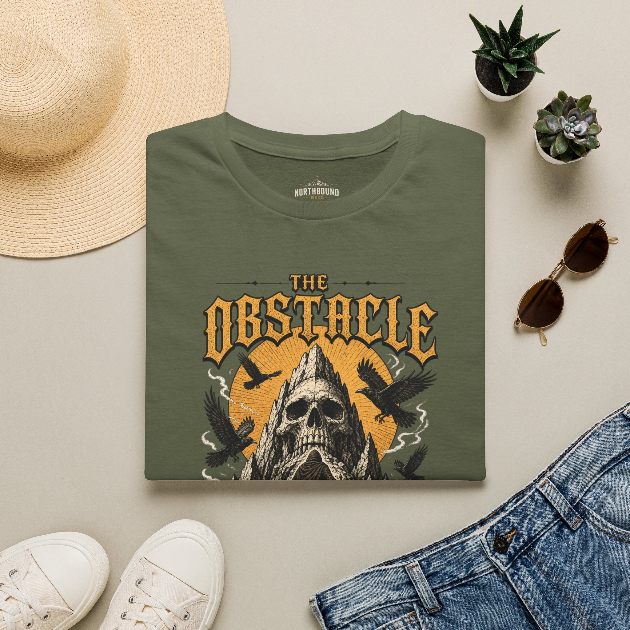 Skull & Crows Tee — "The Obstacle the Way" Vintage Rock T-Shirt
