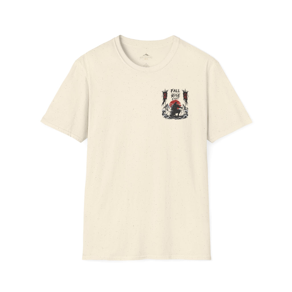 T-Shirt — 'Fall, Rise, Repeat' Samurai Chest Print