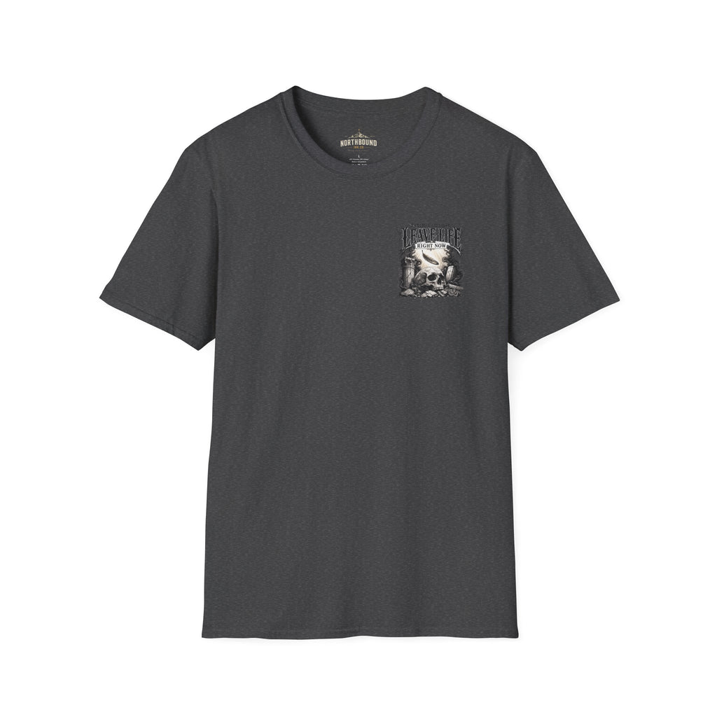 Skull & Mountains T-Shirt — "Leave Life" Adventure Graphic Tee